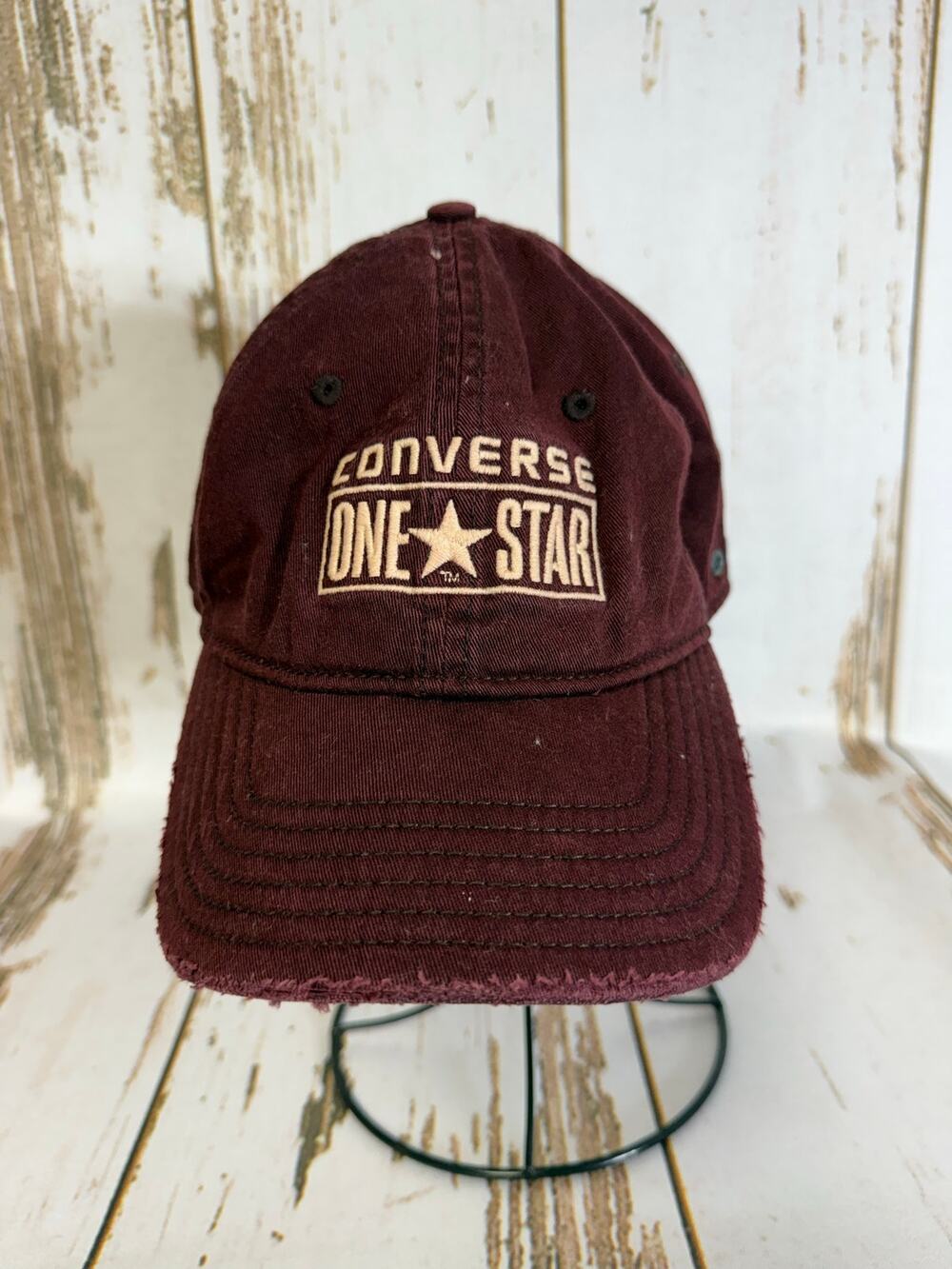 Converse, A-Flex Maroon Hat. Some Distressing. Good used condition!